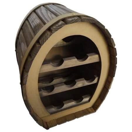 Adega Barril Em Madeira Rústica de 7 Garrafas De Vinho Decorativa - Imagem 3
