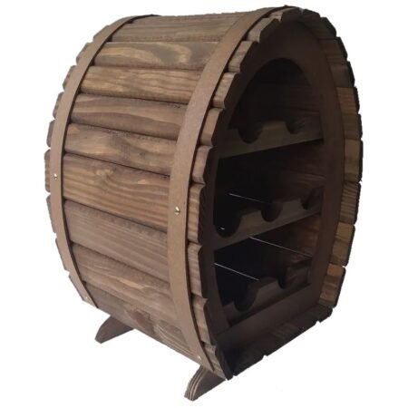 Adega Barril Em Madeira Rústica de 7 Garrafas De Vinho Decorativa - Imagem 4