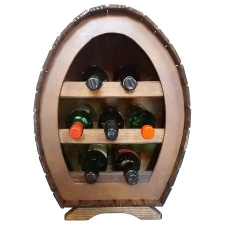 Adega Barril Em Madeira Rústica de 7 Garrafas De Vinho Decorativa - Imagem 2