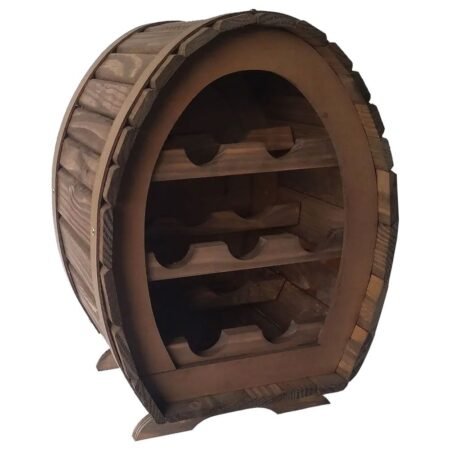 Adega Barril Em Madeira Rústica de 7 Garrafas De Vinho Decorativa