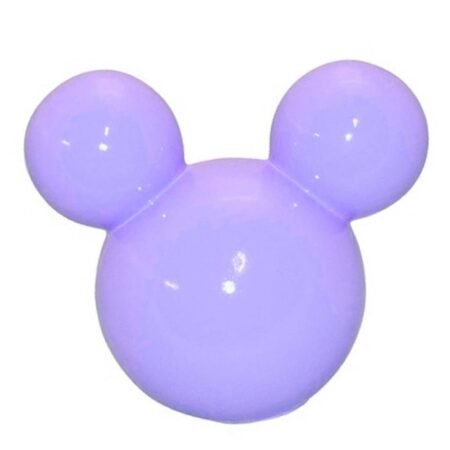 Cabeça Mouse em Cerâmica Com Orelhas Decorativa - Lilás