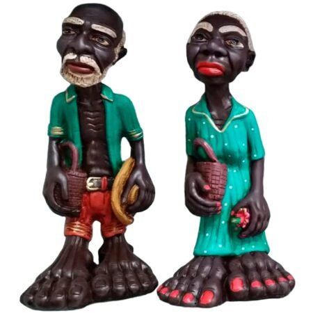Casal Pezões Artesanais Decorativos Vintage Rústicos - Turquesa