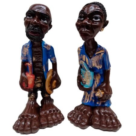 Casal Pezões Artesanais Decorativos Vintage Rústicos - Azul Gold