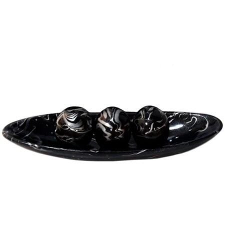 Barca Centro de Mesa GG 3 Esferas em Cerâmica - Black Silver