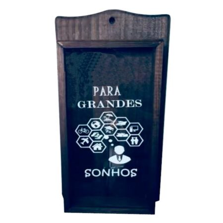 Quadro Cofre Porta Dinheiro Rústico Vintage - Para Grandes Sonhos
