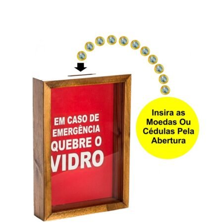 Quadro Cofre Porta Dinheiro Rústico Decor Emergência - Quebre o Vidro - Image 2
