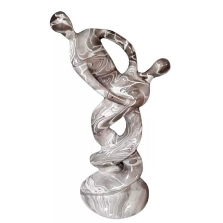 Estatueta Casal Apaixonado Amor e Equilíbrio em Cerâmica - Marrom Mescla