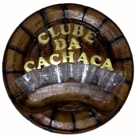 Pingômetro Placa Tampa de Barril Decorativa Clube da Cachaça - 4 Copos