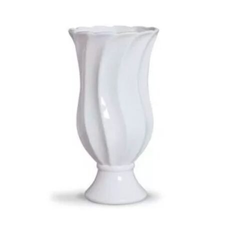 Vaso Taça Espiral Premium Grande em Cerâmica Decorativa - Branca