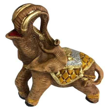 Elefante Indiano com Manto Dourado Decorativo - Riqueza e Prosperidade - Image 2