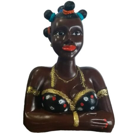 Boneca Namoradeira Grande Decorativa com Coque no Cabelo - Black