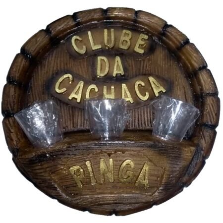 Pingômetro Placa Tampa de Barril Decorativa Clube da Cachaça - 3 Copos