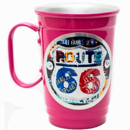 Caneca em Alumínio Térmico com Gel Congelante Rosa - Route 66