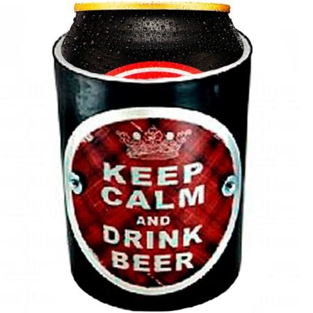 Porta Lata em alumínio e isopor Térmico Vintage Black - Keep Calm Drink