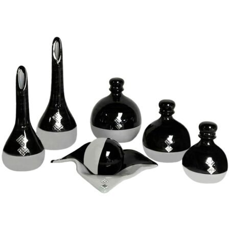 Conjunto Centro de Mesa com Trio Shalom e Par de Lâmpadas - Black Gray