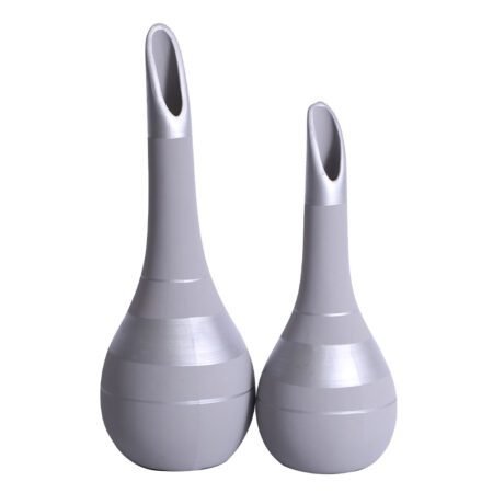 Par de Lâmpadas em Cerâmica Fosca Decorativas de Sala - Cinza Silver