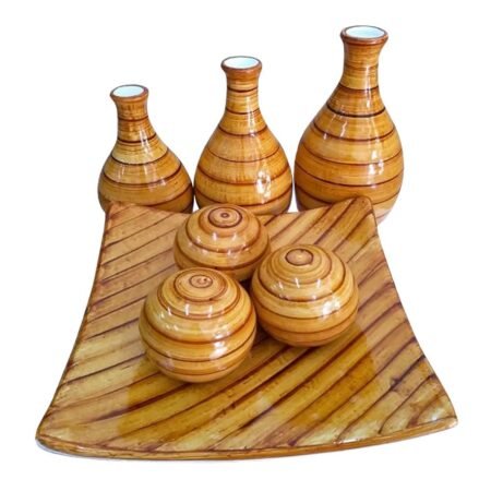 Jogo de Vasos Trio Garrafas e Centro de Mesa 3 esferas Decor - Mesclado