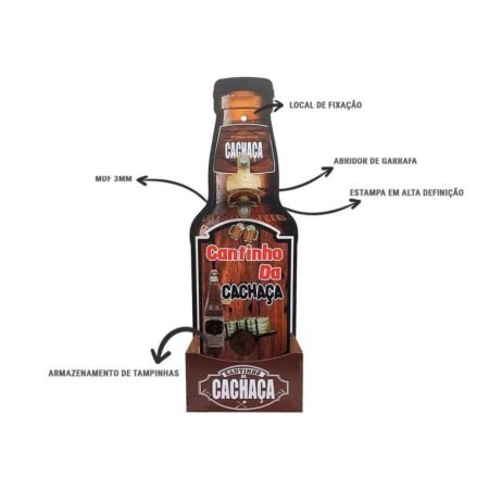 Abridor Garrafa Suporte Tampinhas de Parede Decor - Cantinho da Cachaça - Image 2