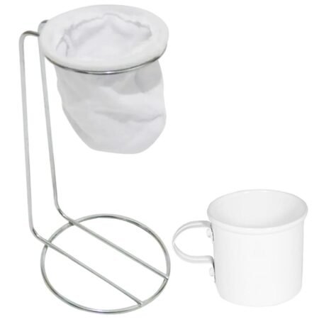 Suporte Coador de Café Cromado com Caneca Decor - Branca - Image 2