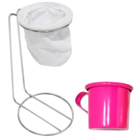 Suporte Coador de Café Cromado com Caneca Decor - Rosa Pink