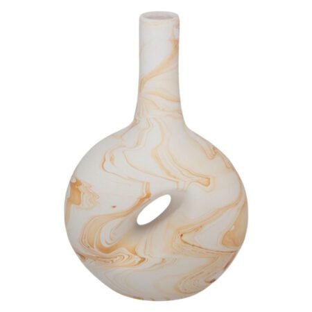 Vaso Cantil Vazado em Cerâmica Fosca Decoração de Sala - Mesclado