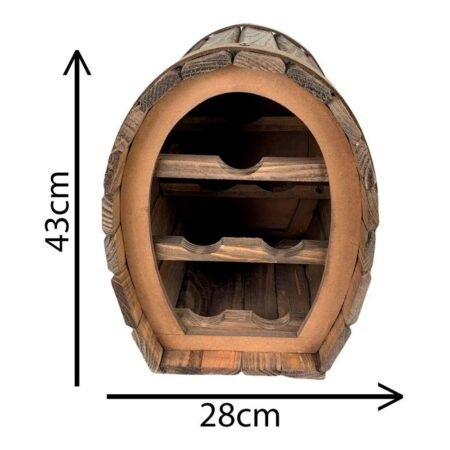 Adega Barril Em Madeira Rústica de 5 Garrafas De Vinho Decorativa - Image 5