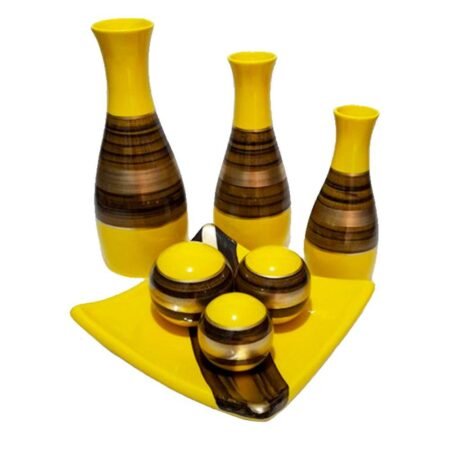 Jogo de Vasos Trio Garrafas e Centro de Mesa 3 Esferas Premium - Golden