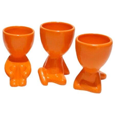 Trio de Vasos Bob Robert Plant em Cerâmica Decor - Laranja