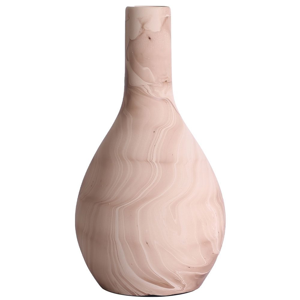 Vaso Garrafa Gigante em Cerâmica Fosca Design Decor - Bege Mescla