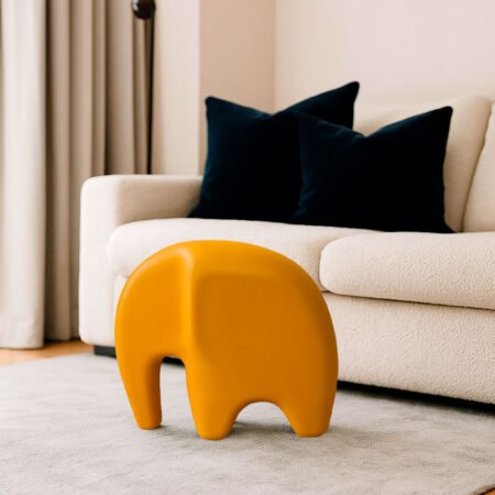 Escultura Elefante Minimalista em Cerâmica Fosca Decorativa - Amarela - Imagem 3
