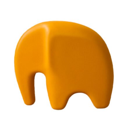 Escultura Elefante Minimalista em Cerâmica Fosca Decorativa - Amarela