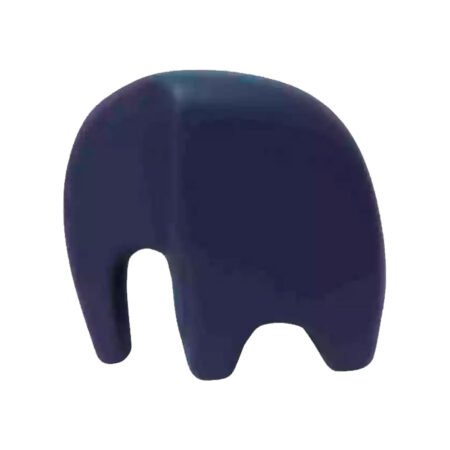 Escultura Elefante Minimalista em Cerâmica Fosca Decorativa - Azul Petróleo