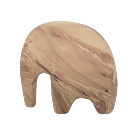 Escultura Elefante Minimalista em Cerâmica Fosca Decorativa - Bege Mescla