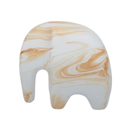 Escultura Elefante Minimalista em Cerâmica Fosca Decorativa - Bege White