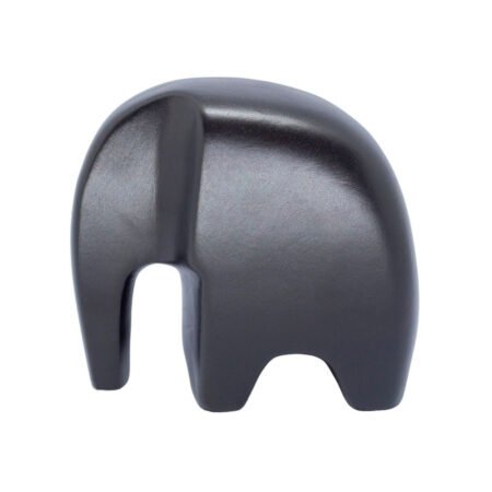 Escultura Elefante Minimalista em Cerâmica Fosca Decorativa - Black