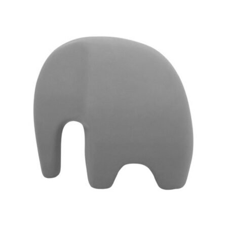Escultura Elefante Minimalista em Cerâmica Fosca Decorativa - Cinza