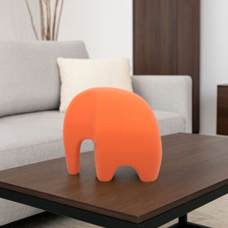 Escultura Elefante Minimalista em Cerâmica Fosca Decorativa - Terracota - Imagem 4
