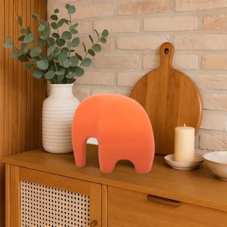 Escultura Elefante Minimalista em Cerâmica Fosca Decorativa - Terracota - Imagem 5