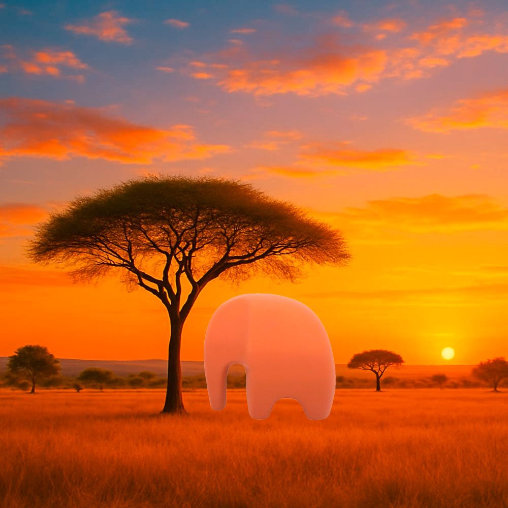 Escultura Elefante Minimalista em Cerâmica Fosca Decorativa - Terracota - Imagem 2