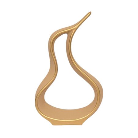 Escultura Pinguim Zoe em Cerâmica Fosca Decorativa - Bege Gold