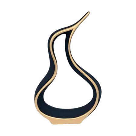 Escultura Pinguim Zoe em Cerâmica Fosca Decorativa - Black Gold