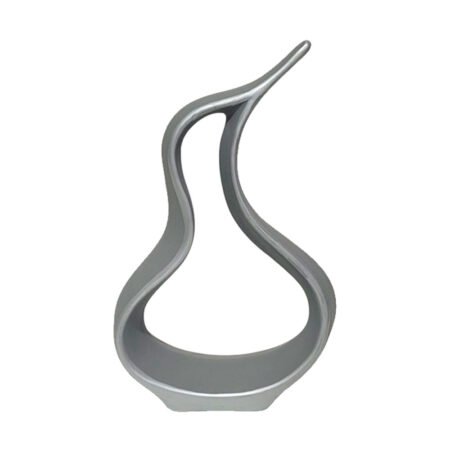 Escultura Pinguim Zoe em Cerâmica Fosca Decorativa - Cinza Silver