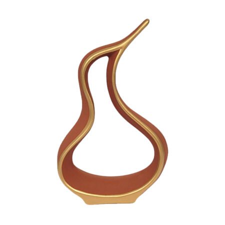 Escultura Pinguim Zoe em Cerâmica Fosca Decorativa - Terracota Gold