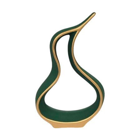 Escultura Pinguim Zoe em Cerâmica Fosca Decorativa - Verde Gold
