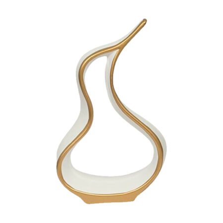 Escultura Pinguim Zoe em Cerâmica Fosca Decorativa - White Gold