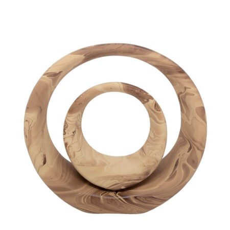 Escultura Dupla de Argolas em Cerâmica Fosca Decorativa - Mesclado
