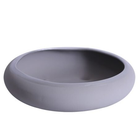Vaso Ikebana Baixo Cerâmica Fosca Decor de Plantas Garden - Cinza
