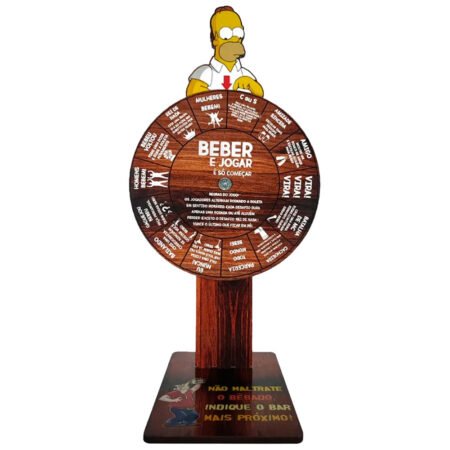 Jogo Gira Roda Roleta Shots Drinks Decorativo Simpsons