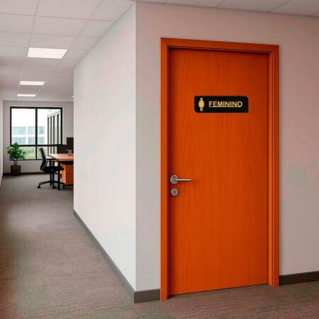 Placa Acrílica Sinalizadora de Banheiro Feminino Decorativa - Imagem 5