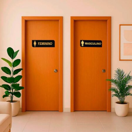 Kit 3 Placas Acrílicas para Banheiro – Feminino, Masculino e Unissex - Imagem 5